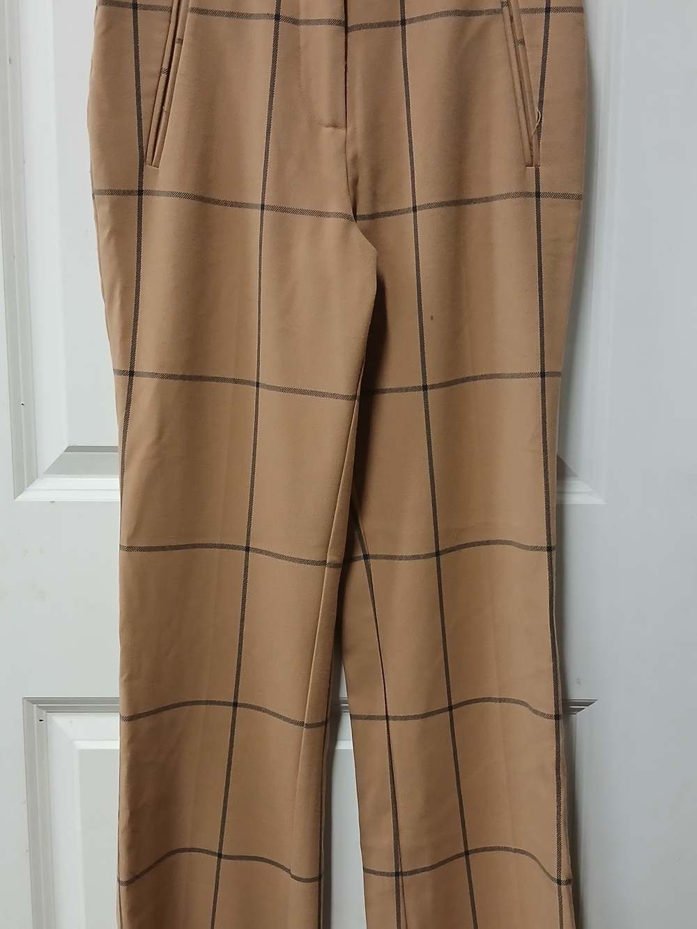 Anthropologie Tan Windowpane-Check Chinos